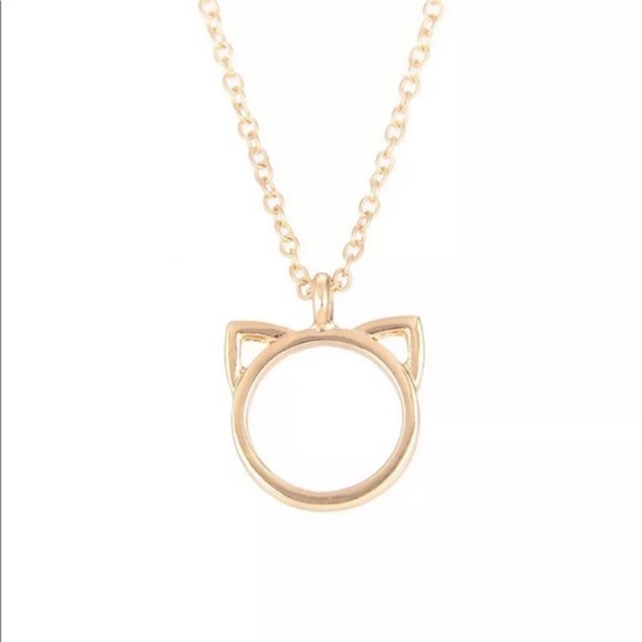 New Gold Color Cat Ears Necklace - Picture 3 of 4